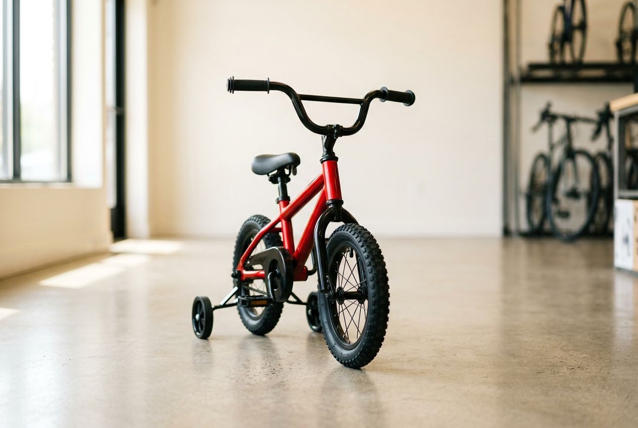Bicicleta infantil vermelha com rodinhas